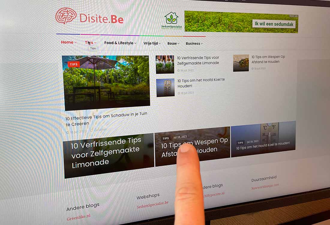 Disite content website met weetjes